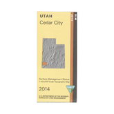 Cedar City, Utah - 30x60 Minute BLM Surface Management Map
